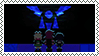 Kris, Susie, and Ralsei looking at
a prophecy panel